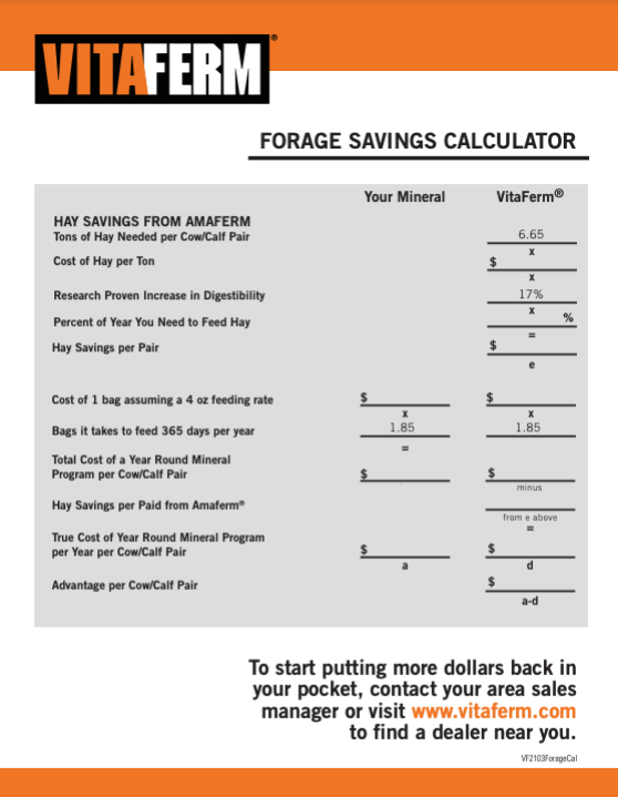 Forage Savings Calculator